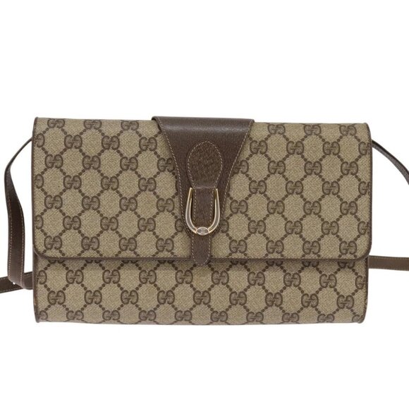 GUCCI GG Supreme Shoulder Bag PVC Beige Gold 94 02 050 Auth 146260 - Picture 2 of 16